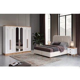 Resim Flora 6 Kapaklı Komple Mdf Yatak Odası Takımı 