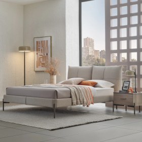 Resim Enza Home Varena Başlıklı Karyola 2'li Set - Açık Gri 