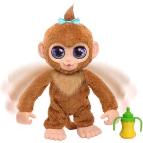 Resim Giochi Presiozi Sesli Ve İnteraktif Furreal Yavru Maymun Fıstık 40 Cm Fur06000 Kahverengi 