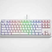 Resim Valkyrie Leaven K870 Blue Switch Mekanik Gaming Oyun Klavyesi RGB 61 Key Mavi Tuş Type-C Klavye BEYAZ 