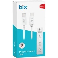 Resim Mabeyn Bix BX-UC02C 60W Type-C To Type-C Hızlı Şarj ve Data Kablosu 1.2 Metre Beyaz 
