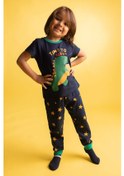 Resim Defacto Erkek Bebek Desenli Ribana Kısa Kollu Pijama Takımı Z4275A223SPNV241 