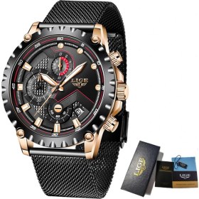 Resim Hanyang Gül Altın Siyah Lıge Üst Marka Lüks Moda Kuvars Erkek Izle Rahat Spor Örgü Kemer Izle Su Geçirmez Aydınlık Tarih Saat Relogio Masculino Yeni (Yurt Dışından) 