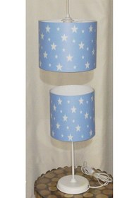 Resim Mavi Yıldız Erkek Genç Odası Çocuk Odası Pvc Avize Abajur Seti 