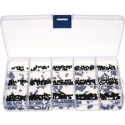 Resim Gajeena 15 Farklı Boyutta 300 Adet Siyah Km Vidalı Pratik Taşıma Kutusu, Ev Ve İş Yeri İçin Çok Amaçlı Vida Seti 