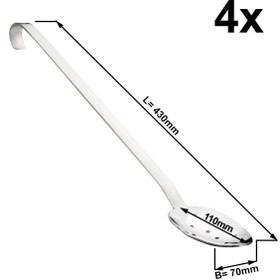 Resim Servis Kepçesi - Ø70mm - Delikli - Paslanmaz Çelik - (4 Adet) 