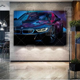 Resim SML TABLO Bmw I8 Araba Car Hız Güç Galeri Dekor Yatay Kanvas Tablo 