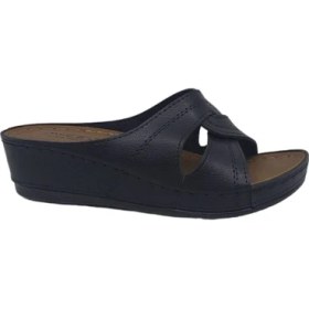 Resim Zerhan 1854 Kadın Siyah Dolgu Topuk Günlük Kullanım Terlik 