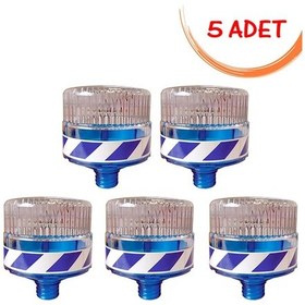 Resim Işıklı Uyarı Flaşörü Güneş Enerjili Flaşör Yol Flaşörü Ledli Solar Uyarıcı Mavi Evelux 11821 Fl M 5 Adet 