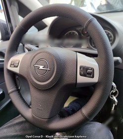 Resim Opel Corsa D Araca Özel Direksiyon Kılıfı Mat Model 