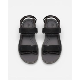 Resim Clarks Guideview Trek Black Leather Erkek Siyah Sandalet 26187591 