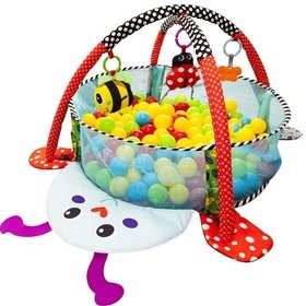 Resim Top Havuzuna Dönüşen Uğurböceği Figürlü Aktivite Merkezi Oyun Halısı 