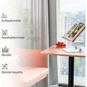 Resim Storemax Npo STD002 Okuma Açısı Ayarlı,kıskkaçlı Alüminyum&ahşap Kitap/tablet/notebook Standı Modern Rahle 