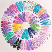 Resim Kız Çocuk Partisi Saç Tokası Seti - 10/20 Paket Sevimli Baskılı Kelebek Tokalar, Karışık Renkli Çiçek Desenli, Demir Malzeme, Dokuma Olmayan, Kız Çocuklar İçin Moda Saç Aksesuarları (Rastgele Renkler) 