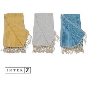 Resim 3'lü Set Peştemal Plaj Havlusu , %100 Pamuk , Xxl 100x180cm, Marmaris, Sarı-gri-mavi 