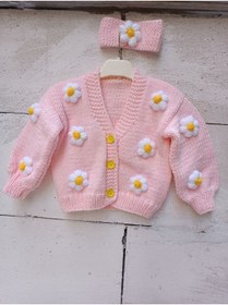Resim EL ÖRGÜSÜ CİCİ BEBE Şeker Pembe Bebek Hırka 