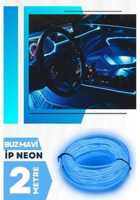 Resim Araç Içi Buz Mavi Neon Ledi Ip Led Torpido Ledi 2 Metre Neon Led 