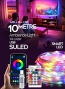 Resim SULED 10 Metre Bluetooth Telefon Kontrollü Smart Şerit Led Sese Duyarlı Kumandalı Led Işık 