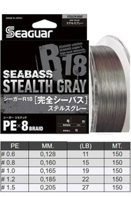 Resim Seaguar Stealth Gray PE 8 Örgü Spin İp Misina 150mt Gri - Standart / 1.0 PE 