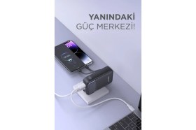 Resim Torima Taşınabilir 20000 Mah Type-C Lightning Hızlı Şarj Dijital Göstergeli 22,5W Powerbank TRM-1027 Siyah 