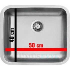 Resim Ukinox Tezgah Altı D500 Paslanmaz Çelik Eviye 50 x 40 Tek Adet 