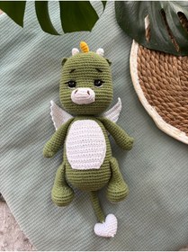 Resim Aia&Co Amigurumi Sevimli Dinozor Organik Örgü Oyuncak 