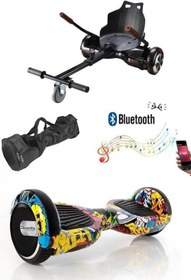 Resim Elektrikli Kaykay Scooter Akıllı Denge Hoverboard + Hoverkart + Çanta Full Ledli Extrem Paket D01 