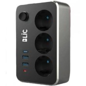 Resim Çoklayıcı 3lü Priz 2 USB 1 Type-C 2 Metre Kablo Anahtarlı Akım Korumalı Priz 