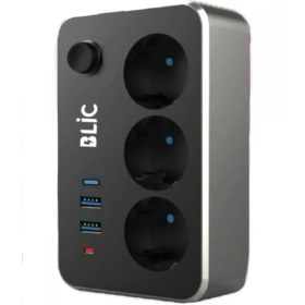 Resim Çoklayıcı 3lü Priz 2 USB 1 Type-C 2 Metre Kablo Anahtarlı Akım Korumalı Priz 