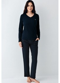 Resim Pierre Cardin Kadın Lacivert Pijama Takımı Pc9091-s-v1 Lacivert 