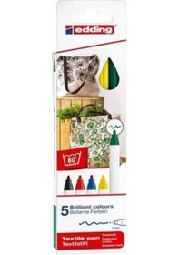 Resim Liderburo Edding E-4600 Kumaş Boyama Tekstil Kalemi 5'Li Kutu 