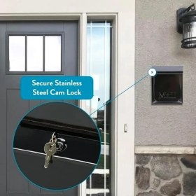 Resim Townhouse Dikey Küçük Kapasite, Galvanizli Çelik Duvara Monte Posta Kutusu, Siyah 