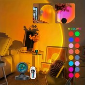 Resim LED Güneş Batışı Proje Lambası, 16 Ayarlanabilir Işık Etkileri ile USB Aydınlatma Aracı, Beyaz Uzaktan Kumanda ile, Yatak Odası Partisi ve Oturma Odası Atmosfer Aydınlatması için Mükemmel, Rahat Gece Lambası, İdeal Doğum Günü Hediyesi, Noel Hediyesi, Paskalya Hediyesi vb., Tatil Hediyeleri için Harika Değere Sahiptir 