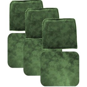 Resim Knsz Minder Seti 3 Lü Zng&mğr&uslu Haki Siyah Kumaş Tel Bar Sandalyesi Oturma Ve Sırt Minderi Set Siyah 