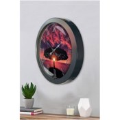 Resim Bahat Salon Ofis Duvar Saati Gri Metal Çerçeve 36 Cm 