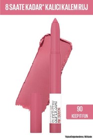 Resim Maybelline new york super stay ink crayon kalem mat ruj pinks edition 90 keep it fun 