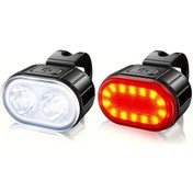 Resim Dashanshop 1 Set 2 Adet Parlak Rv Ampul El Feneri Kırmızı İkaz Işığı 6 Mod Usb Şarjlı 