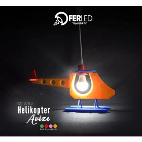 Resim PremiumPort Renkli Çocuk ve Bebek Helikopter Avizesi, Şık ve Eğlenceli Tasarım 