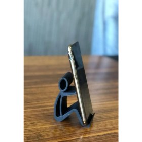 Resim Stickman Telefon Standı, Telefon veya Tablet Tutucu - Siyah 