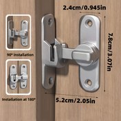 Resim 1 adet Ağır Hizmet Tipi Güvenlik Kapı Kilidi Kolu, Ticari/Resmi Tip Anti-Pry Kilidi, Ayarlanabilir Kaydırma 90°/180°, Anti-Pry Kilitleme Mekanizması, Vida Dahil, Manuel İşletim, Güçlendirilmiş Dayanıklı Yapı, Banyo, Ev, Ofis, Garaj Kapıları 