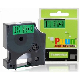 Resim Puun Dymo D1 45019 12mmX7m Yeşil üzeri Siyah 720590 Uyumlu şerit 