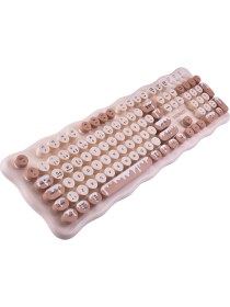 Resim Everest KM-6286 Ice Cream Fildişi Kablosuz 2.4 + Bt Q Klavye + Mouse Set 