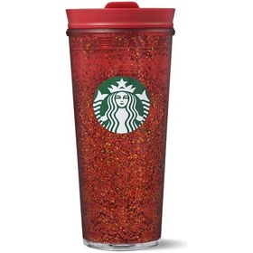 Resim Starbucks Starbucks® Kırmızı Simli Plastik Termos - 473 ml - 11137076 