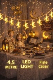 Resim 4,5 metre 3 yıldız 1 Pilli led ışık, Şerit led SARI Işıklar Peri Işıkları Aydınlatmalı Şerit Led led ışık şerit Led Işık 3 Yıldız 1 Ay 