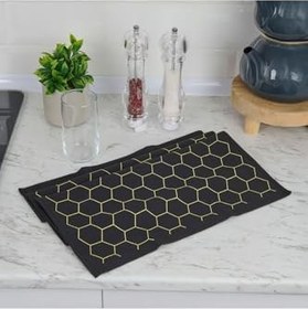 Resim Soft Hexagon Mutfak Havlusu - Siyah - 40X66 Cm 