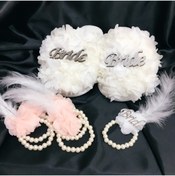 Resim Hobigram Kına Eğlence Aksesuarı Bride Terlik Gümüş Yazılı 1 Bride Bileklik 5 Adet Nedime Bilekliği Pudra – K 