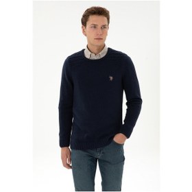 Resim U.S. Polo Assn. Erkek Slim Fit Bisiklet Yaka Lacivert Kazak 50314975-VR033 