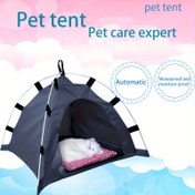 Resim Kediler ve Küçük Köpekler için Su Geçirmez & Nem Geçirmez Evcil Hayvan Çadırı - Otomatik Açılış, Kolay Kurulum, Dayanıklı Polyester Malzeme, Taşınabilir Dış Mekan Barınağı, Kedi Çadırı 