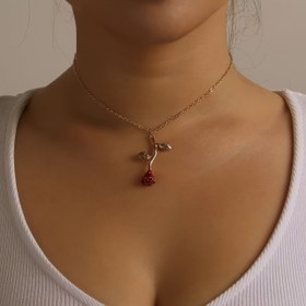 Resim 1 adet Şık Yüksek Kaliteli Çok Yönlü Gül Kolye Ucu 