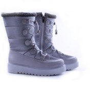 Resim YUKKİ SHOES Supona Içten Fermuar ,içi Kürklü ,dışı Paraşüt Kumaş Gümüş Kadın Kar Botu 